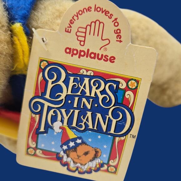 Bears in Toyland Vintage 10" Applause Jointed Posable Plush Toy Bear with Horn - Picture 12 of 15